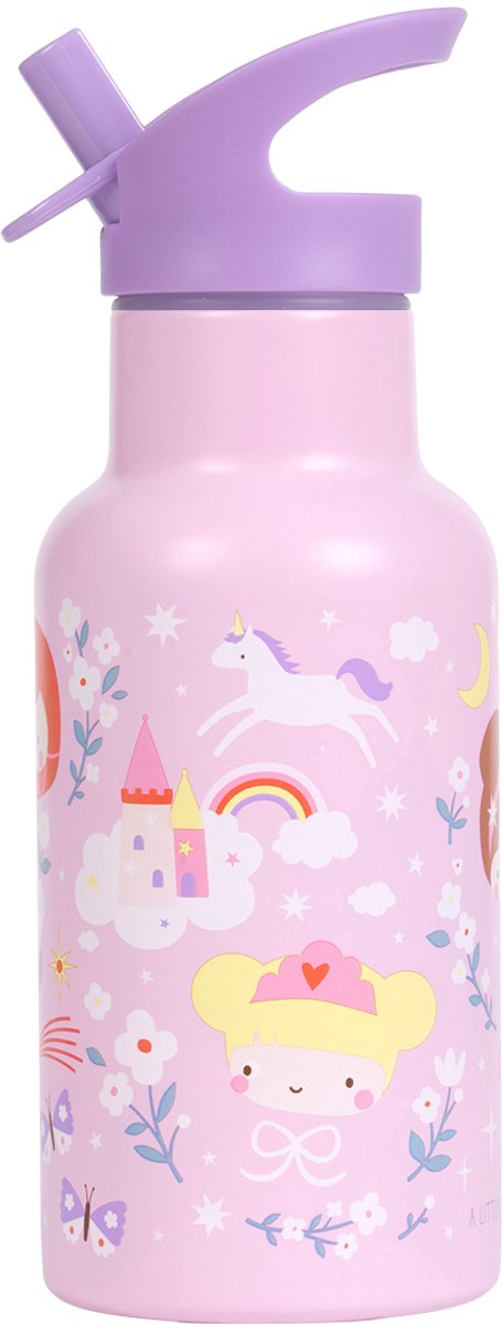 A Little Lovely Company - Dubbelwandige RVS drinkfles thermos - Prinsessen