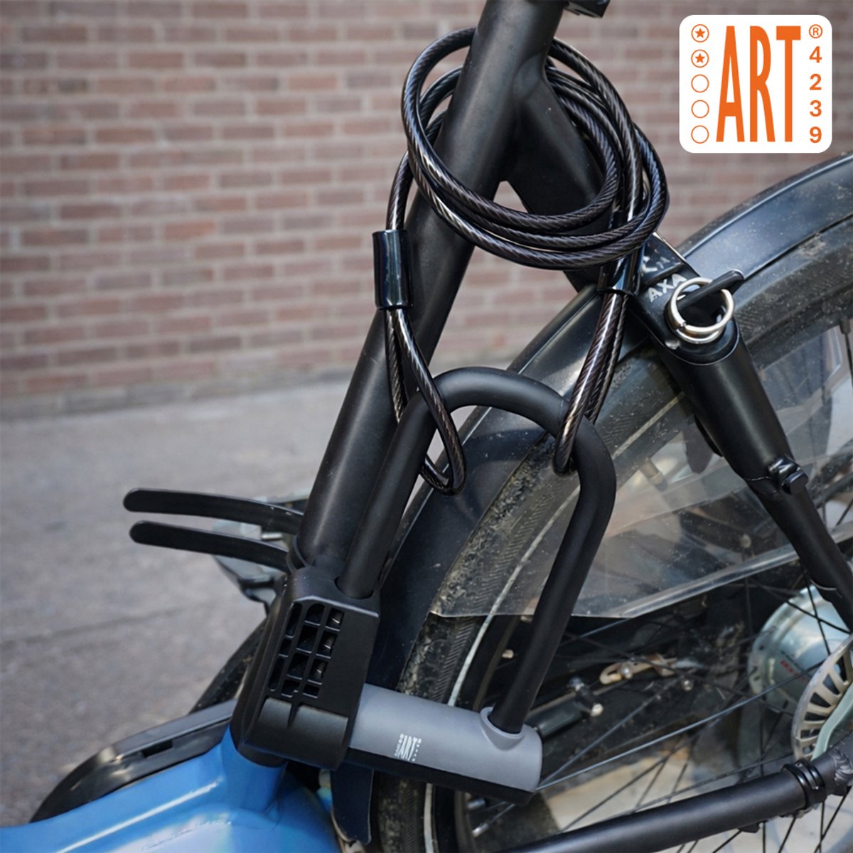 Maxx-Locks Huntly Beugelslot - Fietsslot ART 2 - 20cm -Inclusief 100cm Kabel - Zwart