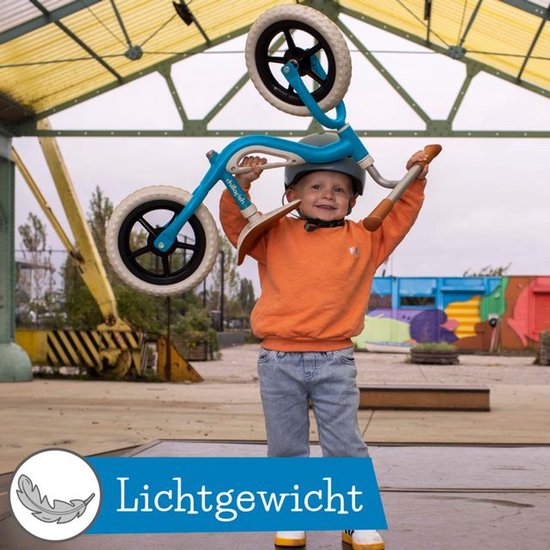 Chillafish Loopfiets 2 jaar - Lichtgewicht met verstelbaar zadel en stuur - Blauw- Loopfiets voor jongens en meisjes tot 4 jaar met handvat om te dragen en anti lek banden - Model Charlie — afbeelding 5
