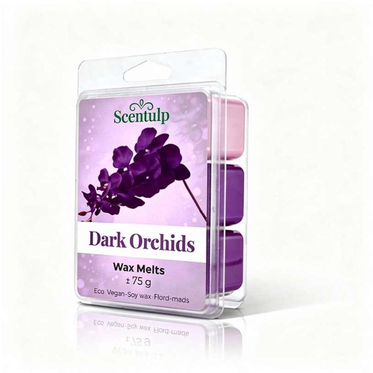 Scentulp - Wax Melts Dark Orchids – Luxe Bloemengeur - kubusvormig