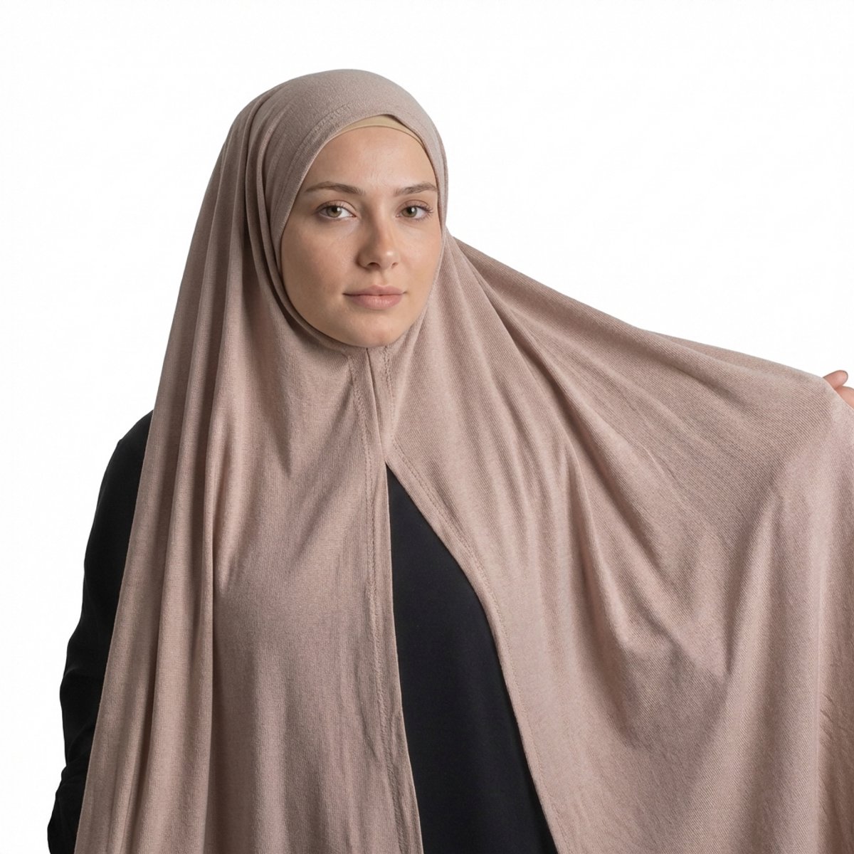 FIRASET Licht minkkleur Praktische Instap-Sjaal van Viscose Jersey - Hoofddoek - Hoofddeksel - Hijab – Turks Fabriqa