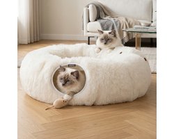 BOTC Kattentunnel met Kattenmand - Speeltunnel Voor Dieren - Tunnel Kat - Kattenhuis - Speeltunnel kat - Beige