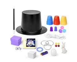 Lomera Goocheldoos - Goochelset - Magische Goocheldoos - Goocheldoos 150 Trucs - Goochelset 150 Trucs - Goocheldoos voor Kinderen - Goochelset voor Kinderen - Goocheldoos met Hoed - Goochelhoed Set