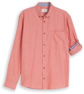 Tom Tailor - Regular fit overhemd met turn-up-functie - Maat XXL - chili orange herringbone