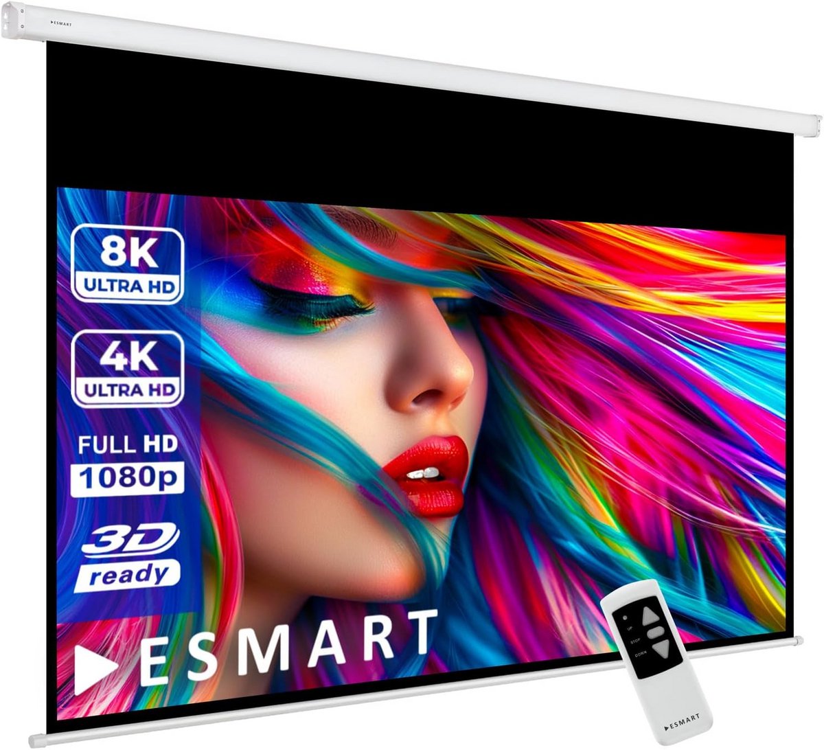 Motorized Projector Screen 100 inch with Remote Control - 16:9 Home Theater Screen