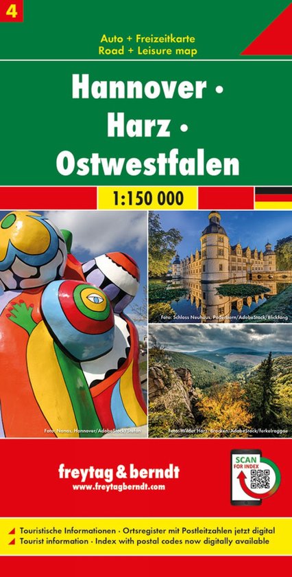 Freytag&Berndt Wegenkaart 04 Hannover, Harz, Ostwestfalen - cover