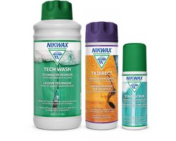 Nikwax "Voordeelpakket" - Tech Wash 1L & Tx.Direct 300ml & Stain Scrub 125ml - 3-Pack