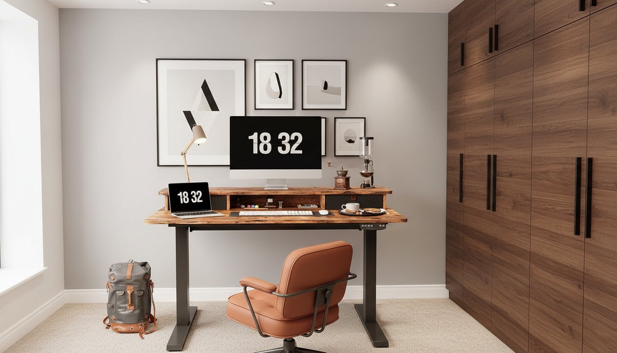 Elektrisch Zit-Sta Bureau 120x60 cm – Casa Velluto Elevare ProDesk – In Hoogte Verstelbaar 72-114 cm – Dubbele Lade & Opbergplank – Anti-Collision Sensor – Ergonomisch Sta Bureau – Thuiswerk & Gaming Bureau – Zwart Frame / Rustiek Bruin