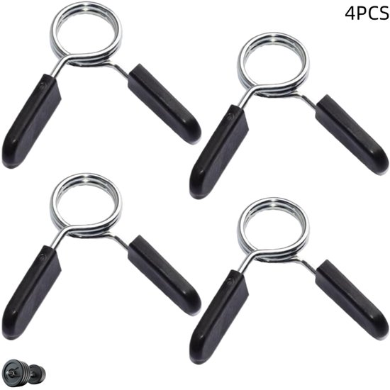 4 stuks - 25 mm halterstang klemmen - halter slotklemmen - halterstang klem - halter slotgesp - voor halterstangen, fitness en gewichtheffen - 25 mm in diameter