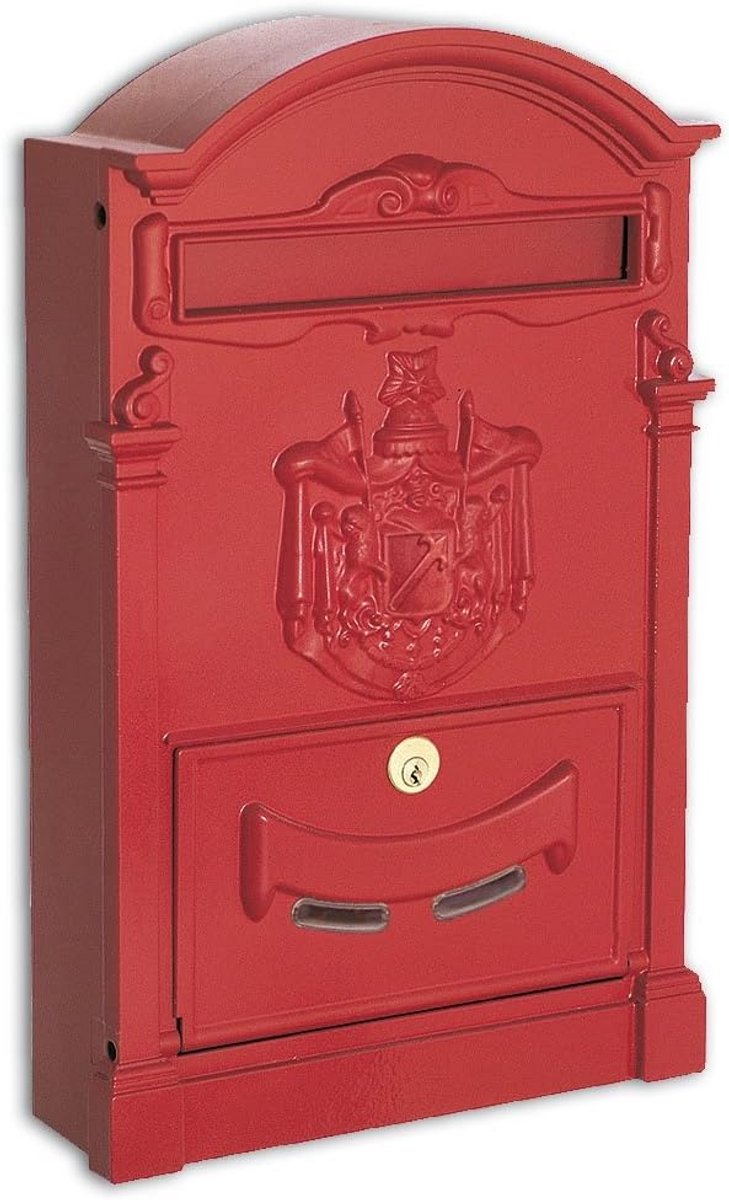 Elegante Antieke Brievenbus voor Buiten in Rood