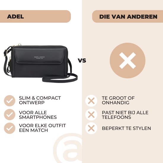 Sac de téléphone universel avec bandoulière pour mains libres – Sac portefeuille robuste avec beaucoup d'espace de rangement – ​​Sacs de téléphone pour femme – Convient pour iPhone, Samsung, Honor, Google Pixel, Lenovo et Xiaomi – Vert