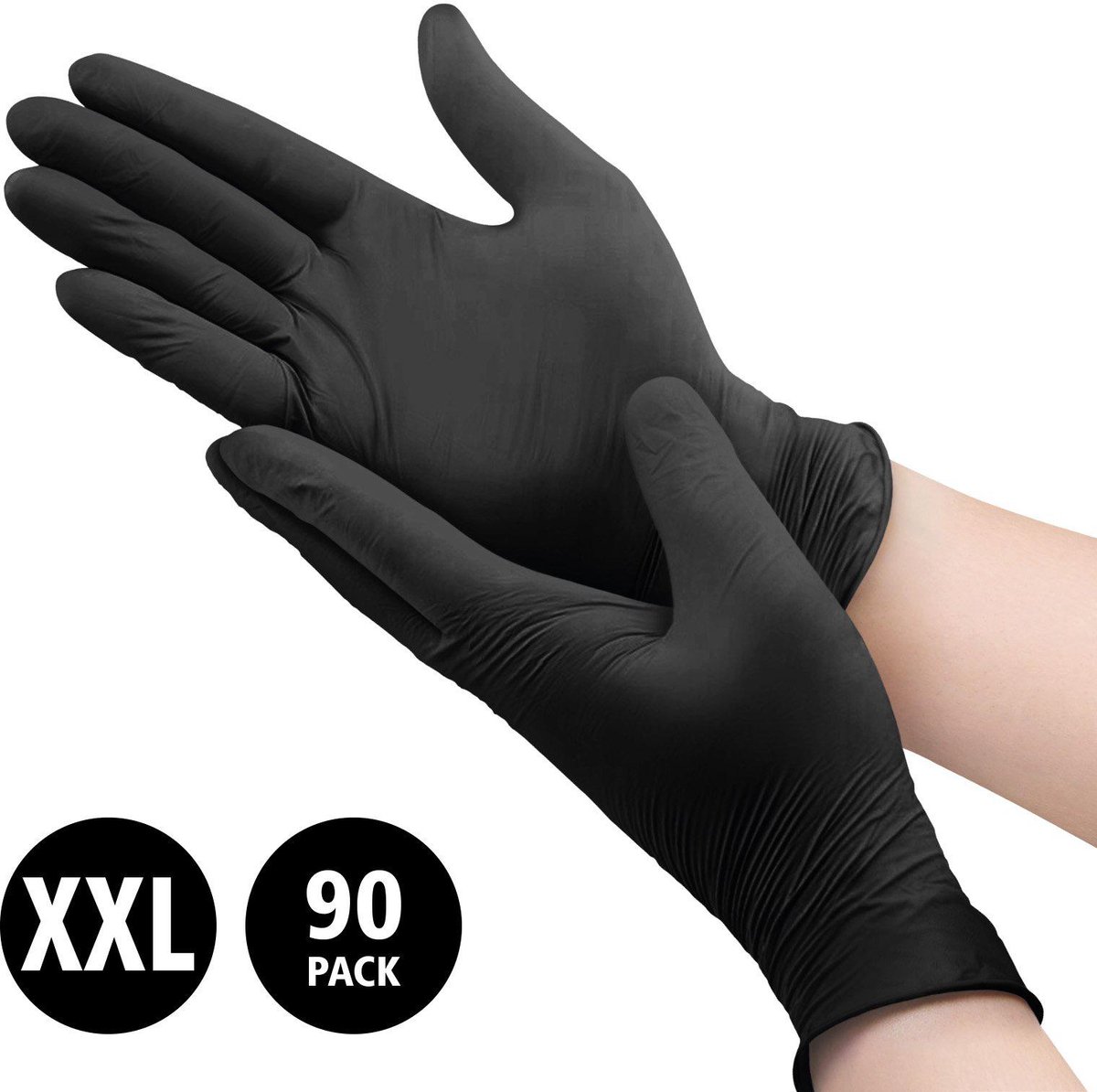 Nitril handschoenen ongepoederd Amabilia - Maat XXL - 90 stuks - Zwart