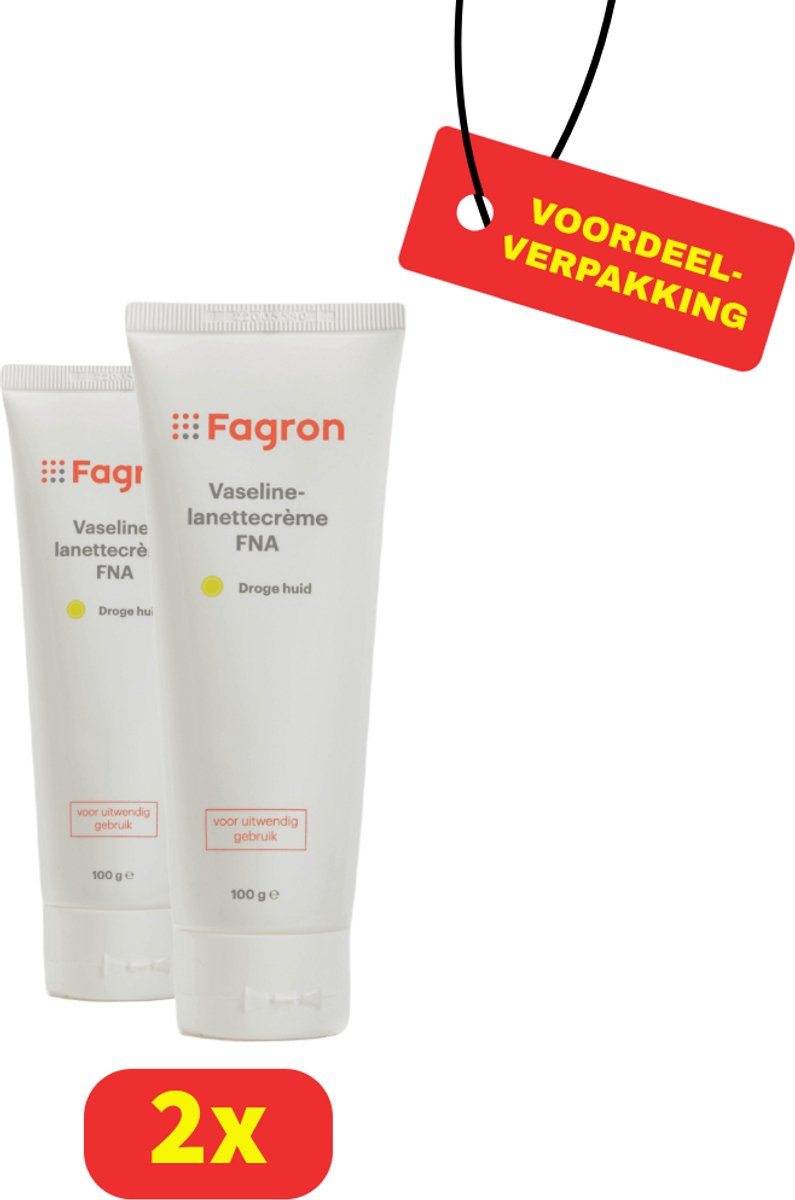 Fagron Vaselinelanettecrème FNA - 2 x 100 gr - Voordeelverpakking