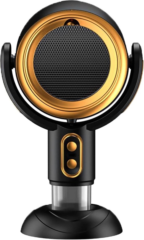 Mini afzuigkap tafelmodel draagbaar USB oplaadbaar ventilator 2 snelheden verstelbaar 15° goud
