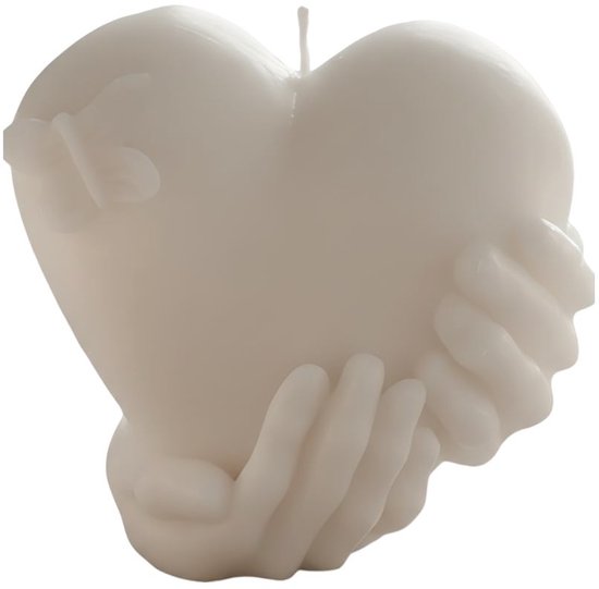 Scentulp - Figuurkaars Hart in Handen – Design Geurkaars Kokos Vanille – Vormkaars Crème Wit – Handgemaakte Decoratieve Kaars – Cadeau voor Valentijn, Moederdag of Herinnering