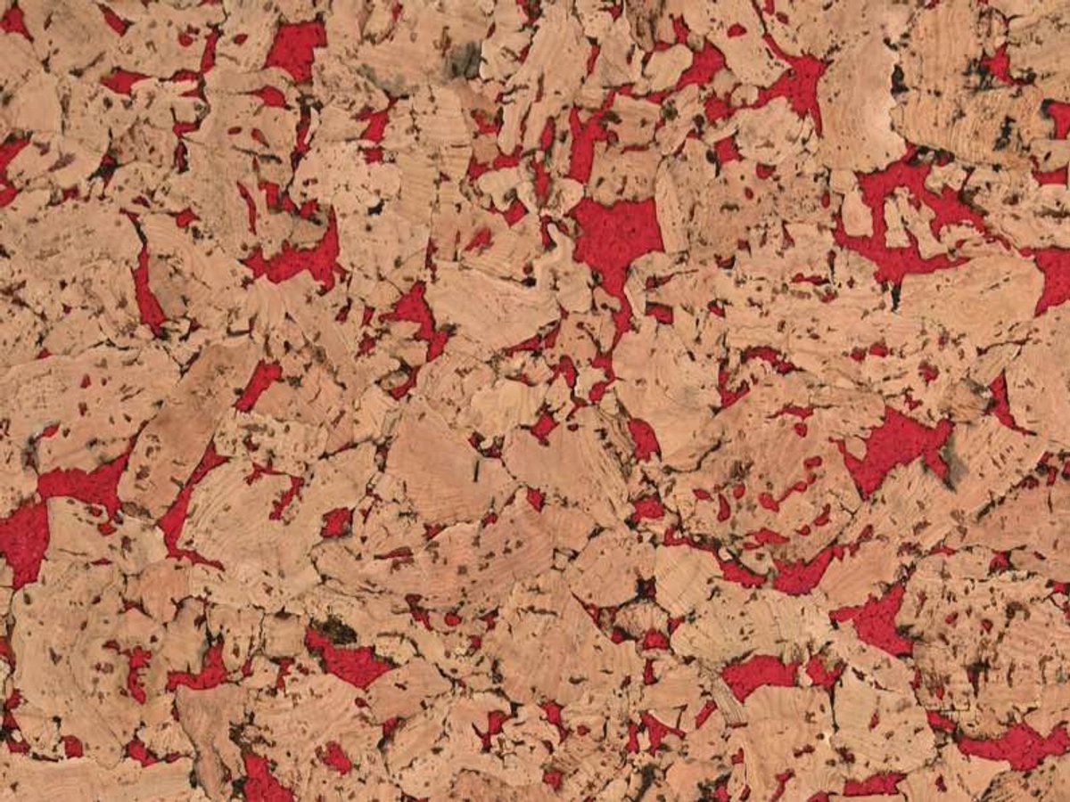 Wandkurk | Vloertegel | Chaves | Rood | tegels 30x60 cm ca. 3,5 mm dik | 11 stuks in 1 verpakking | 1.98 m² | 8 kleuren |