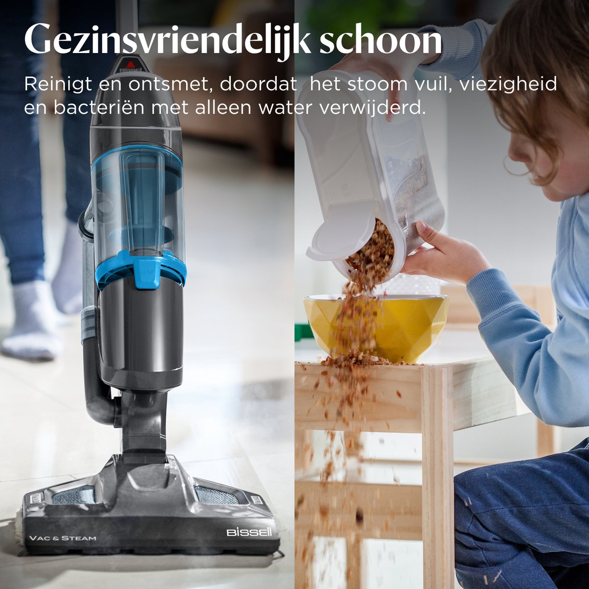 BISSELL Vac & Steam Stoomreiniger en Stofzuiger 2-in-1 - Stoom Dweil voor Harde Vloeren - Vacuum & Steam Cleaner - Hygiënische Reiniging - Reinigingsmachine - Vloerreiniger - 4266N — afbeelding 5