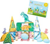 Gladi Tiles Magnetic Tiles 29-Delige Dino Set - Magnetische Tegels - Magnetische Bouwstenen - Magnetisch Speelgoed - Speelgoed 7 Jaar 9 Jaar - Educatief Speelgoed 3 Jaar - STEM Bouwset