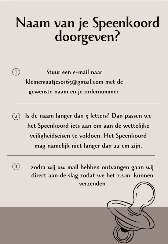 Speenkoord met naam - gepersonaliseerd - bloem-roze-beige - kraamcadeau & babycadeau - baby - meisje van Merkloos — afbeelding 3