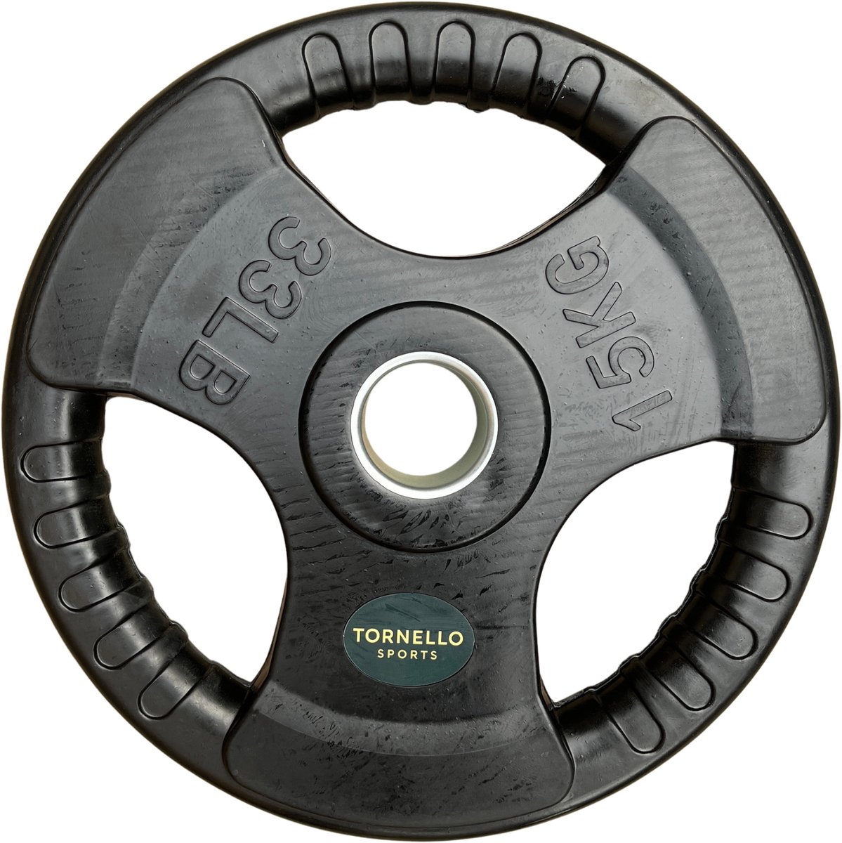 Tornello sports Tri-Grip 15 kg plaat met rubberen coating
