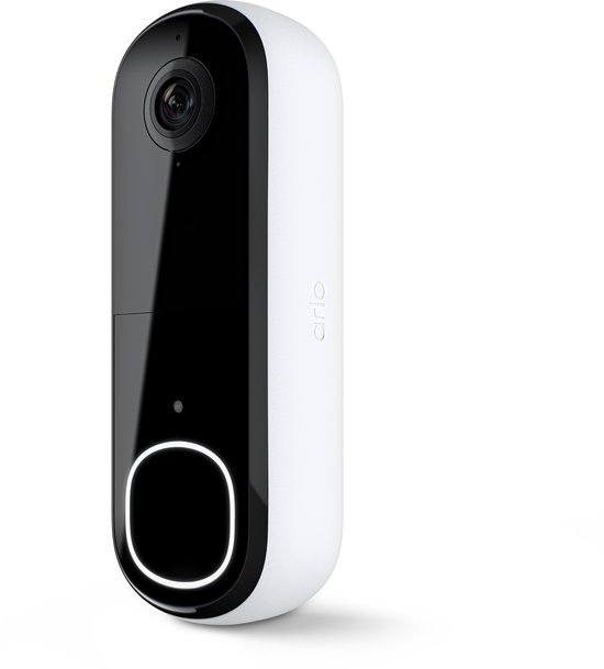 Arlo 2K draadloze video deurbel met camera, 1 deurbel, wit van Arlo — afbeelding 2