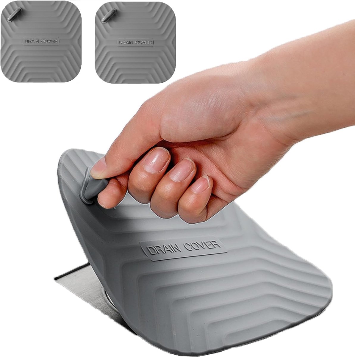 Vierkante Siliconen Douche Afvoer Cover - 15cm Bad Stopper en Afvoer Plug 2 Pack