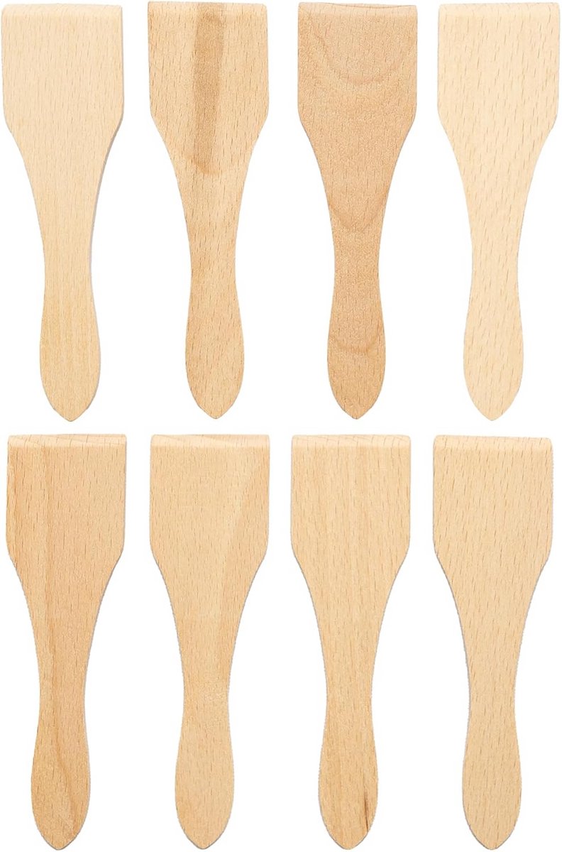 Raclette Spatula Set van 8 - Robuuste Houten Spatel voor Gezellige Raclette Avonden