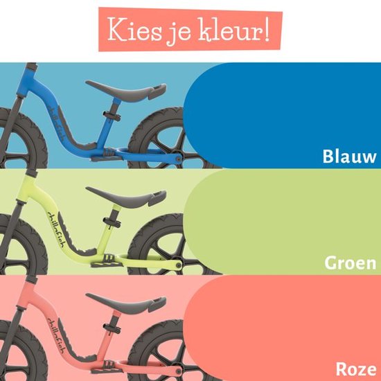 Loopfiets Handvat Chillafish Loopfiets 2 jaar - Lichtgewicht met verstelbaar zadel en ...