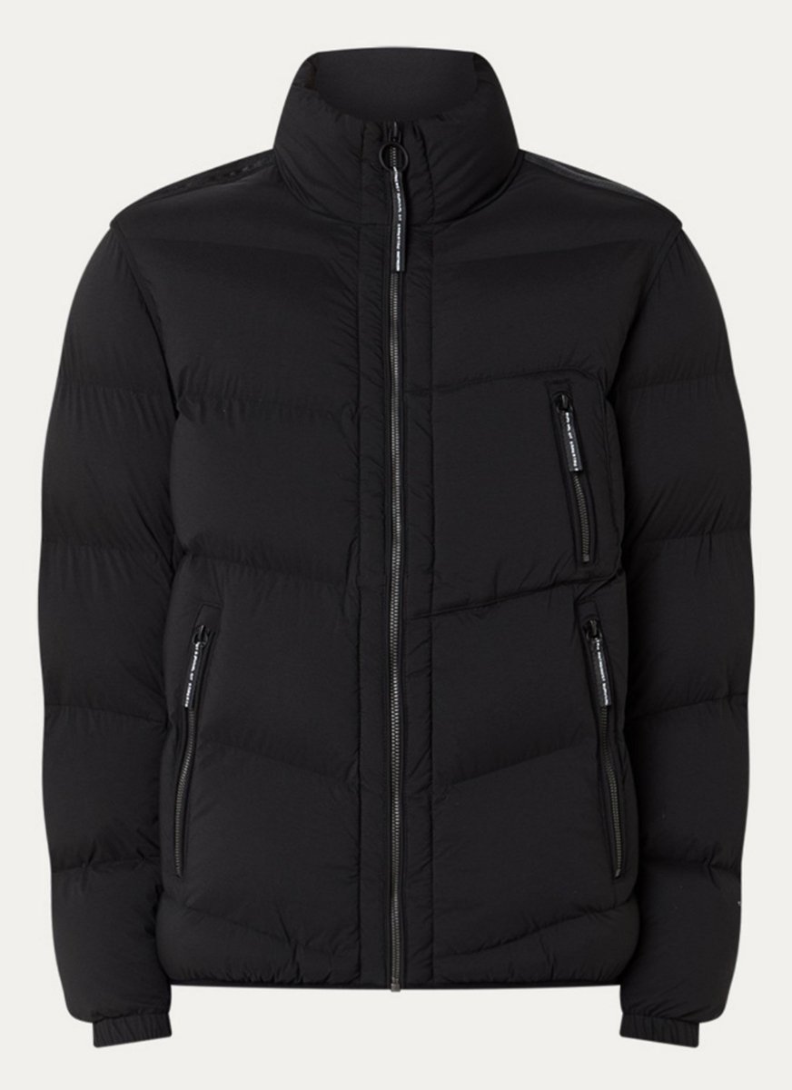 Krakatau Rook puffer jack met ritszakken Zwart