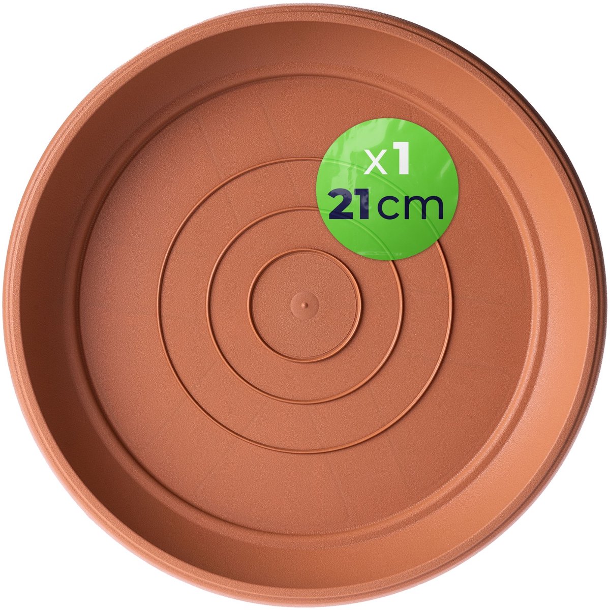 KADAX Ronde Bloempot Schotel 21 cm Balkon Terras Vensterbank Terracotta 1 stuk.