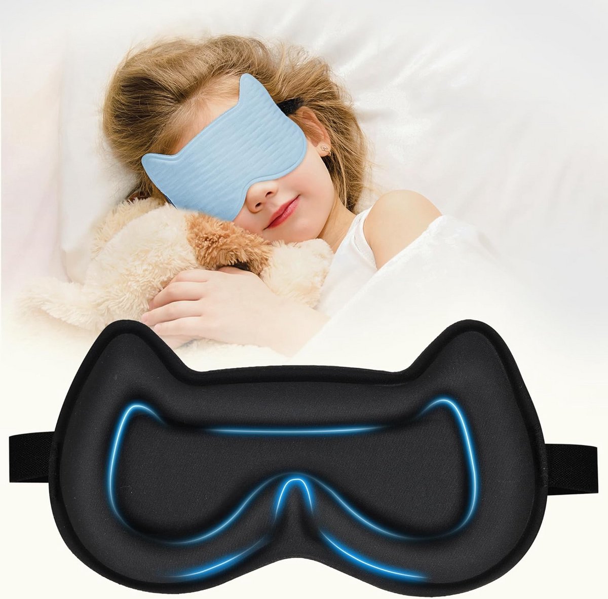 3D Slaapmasker voor Kinderen - Ergonomisch en Comfortabel Oogmasker voor Rustige Slaap