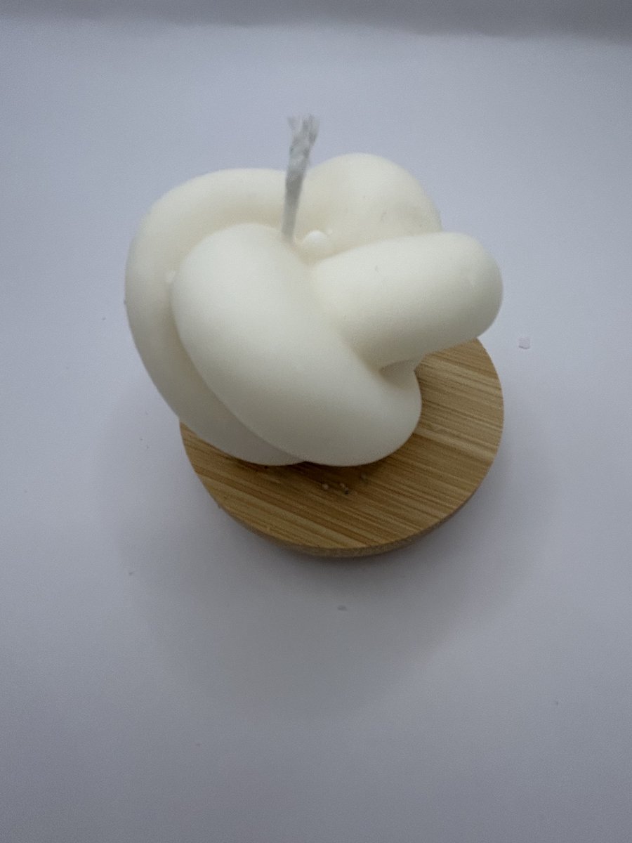 Lovely Elegance - Handgemaakte Kaars Knoop 2 stuks - Wit - Duurzaam