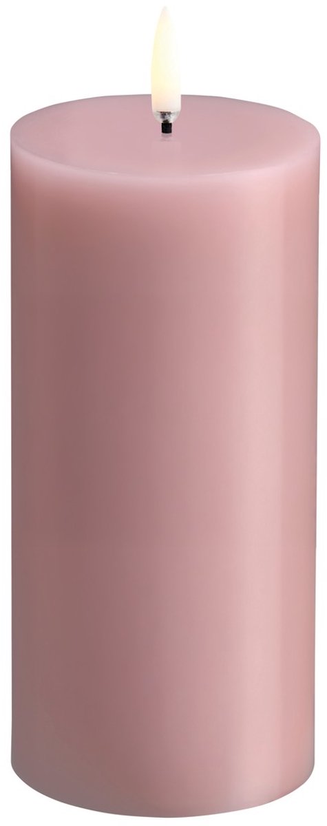 Uyuni - LED-kaars - Pilar -Stompkaars - Rose Powder - 7,8 x 15 cm - Nieuwe kleur