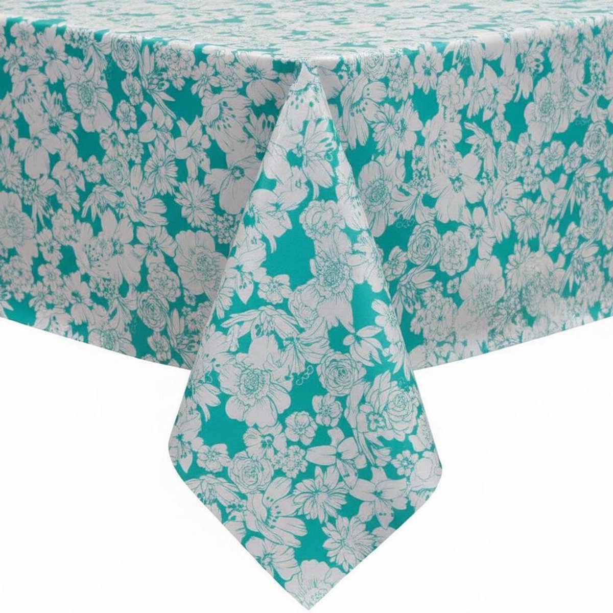 Protecttable - Mexicaans Tafelzeil Vintage Floral Mint 120x220cm - Tafelkleed Afwasbaar - Kunststof