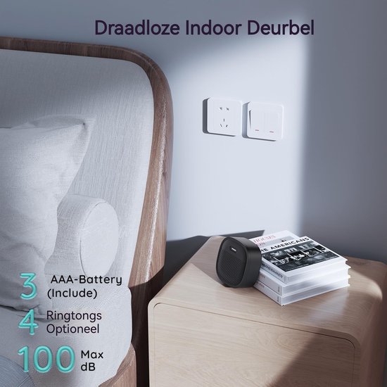 BOIFUN 2K Ultra HD Slimme Draadloze Video Deurbel Met Camera - Video Deurbel Zonder Abonnement - Video Deurbel met Camera - Deurbel Draadloos WiFi - 166° Breed Gezichtsveld - Incl. Gong van Merkloos — afbeelding 2