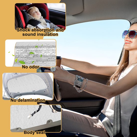 Radiatorfolie -Geluidsisolatiemat voor auto - voor deur, vloer, kofferdeksel, geluidsisolerend schuim 50x400cm van Merkloos — afbeelding 2
