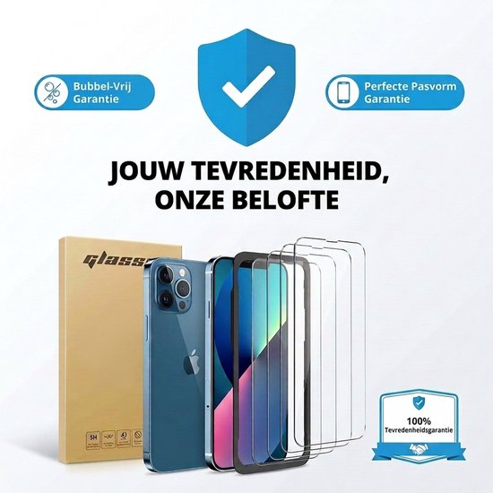 Protecteur d'écran en Glas pour iPhone XR et iPhone 11 - Tempered Glass - Verre de protection trempé - Transparent et résistant aux rayures - Incl. Cadre d'installation - 3 pièces