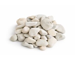 Witte Sierstenen 3 kg (30-50 mm) – Decoratieve Keien voor Tuin, Planten & Aquarium – Natuurlijke Stenen