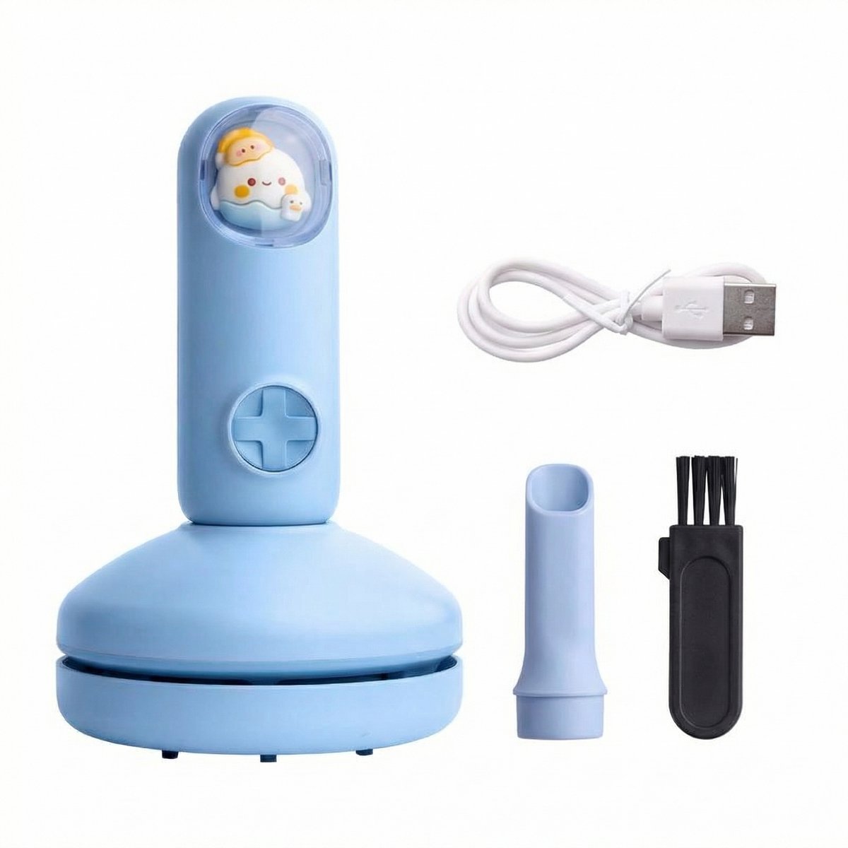 Sogiol® Draadloze mini-bureaustofzuiger - Oplaadbare bureaustofzuiger voor het reinigen van toetsenborden en ander stof - Draagbaar - Blauw
