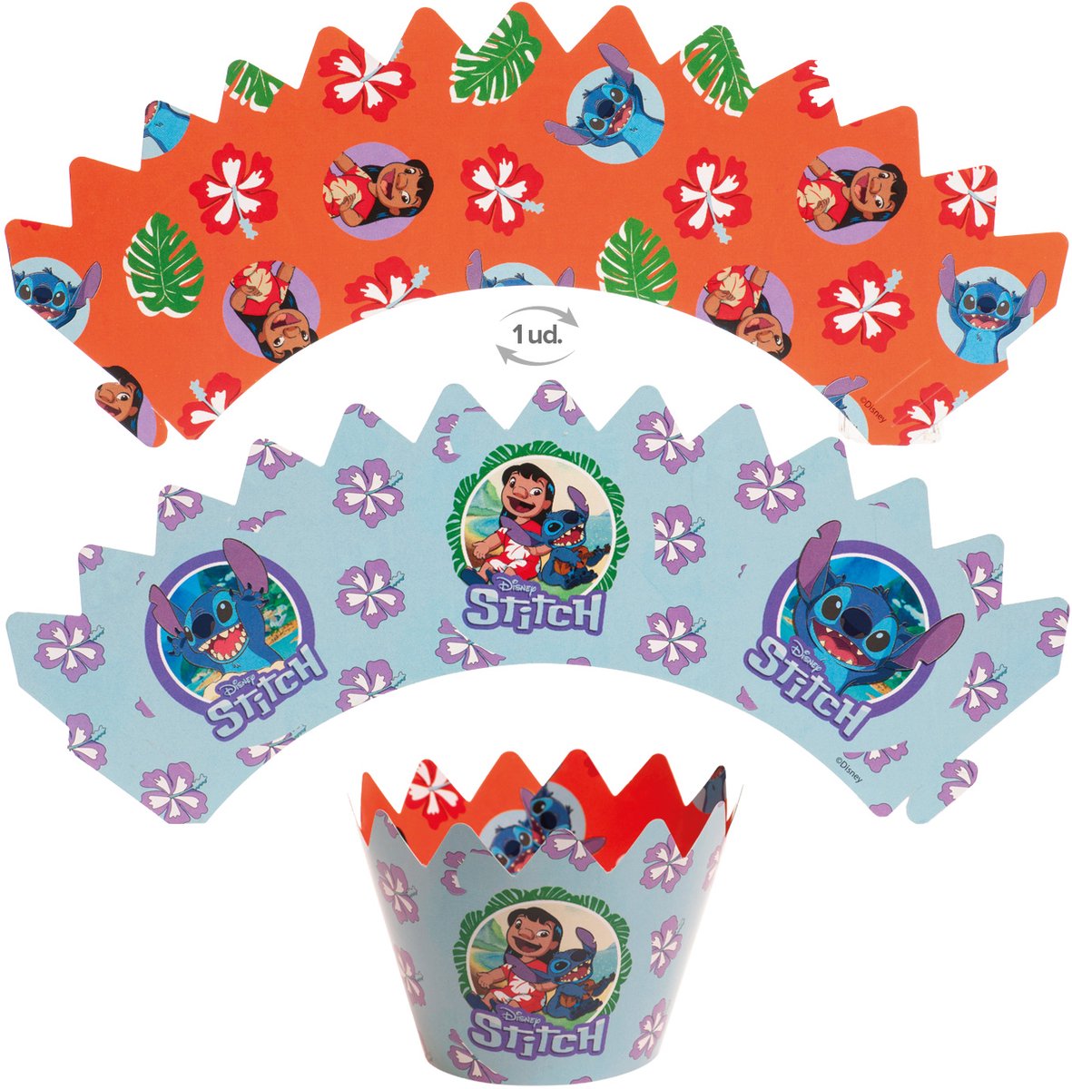 Dekora Stitch Cupcake Wrappers + Prikkes set/12