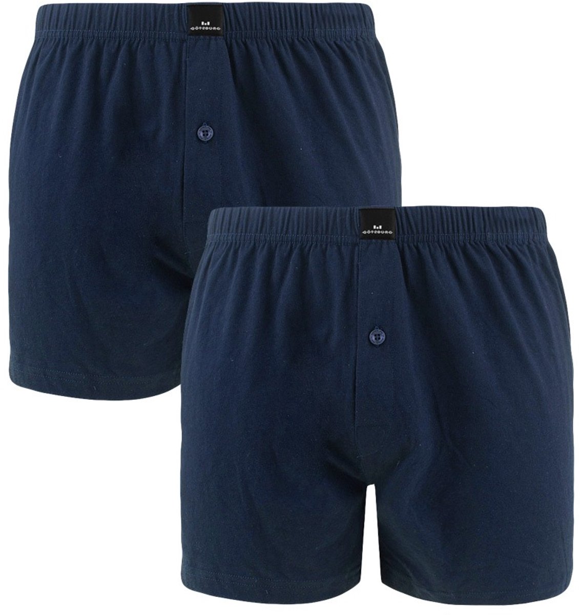Götzburg heren 2P wijde boxershorts basic blauw