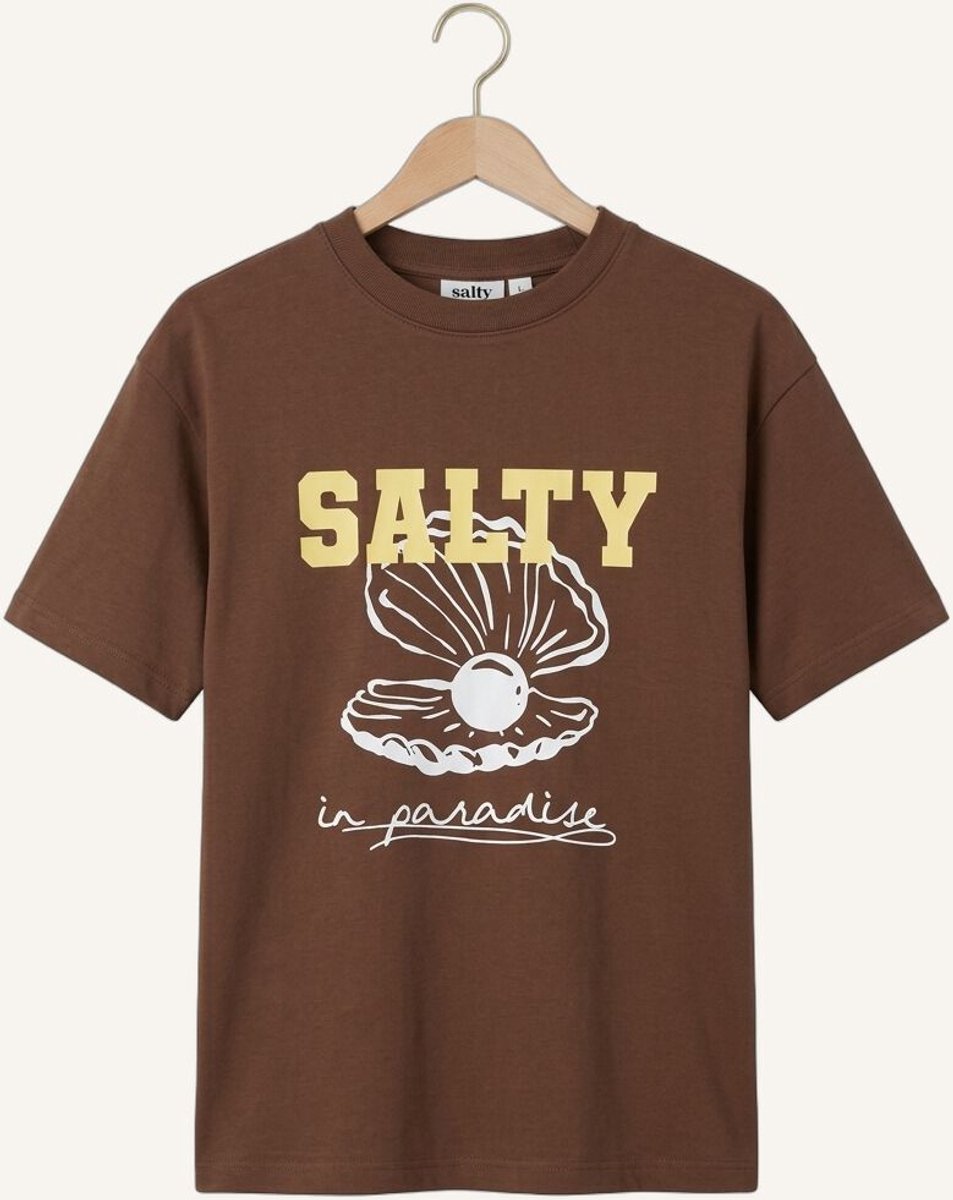Salty Stitch Salty Pearl Tee Tops & T-shirts Meisjes - Shirt - Bruin - Maat 152