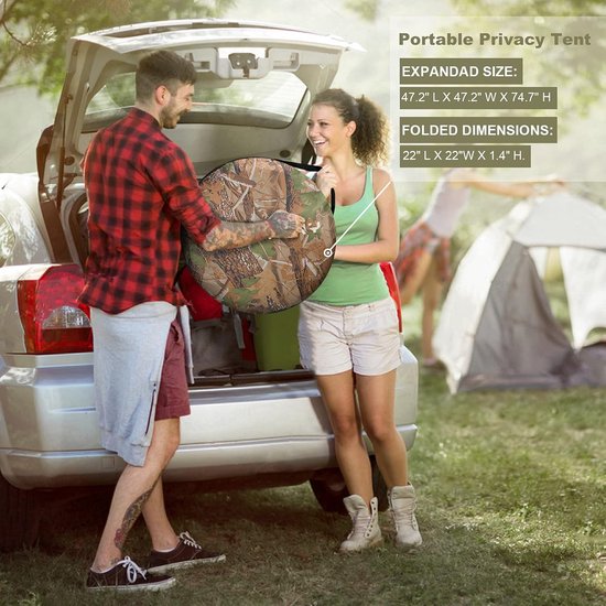 Pop-up Privacytent met Stalen Frame - Snel Opvouwbare Ruimtebesparende Draagbare Schuilplaats - Polyester Constructie met Touwen en Palen - voor Kamperen Wandelen Vissen van POP — afbeelding 4