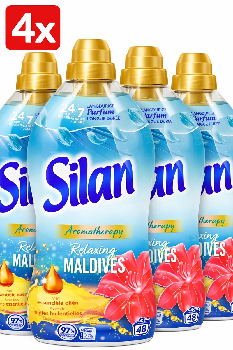 (4x) Silan - Wasverzachter - Relaxing Maldives - 48wb/1056ml