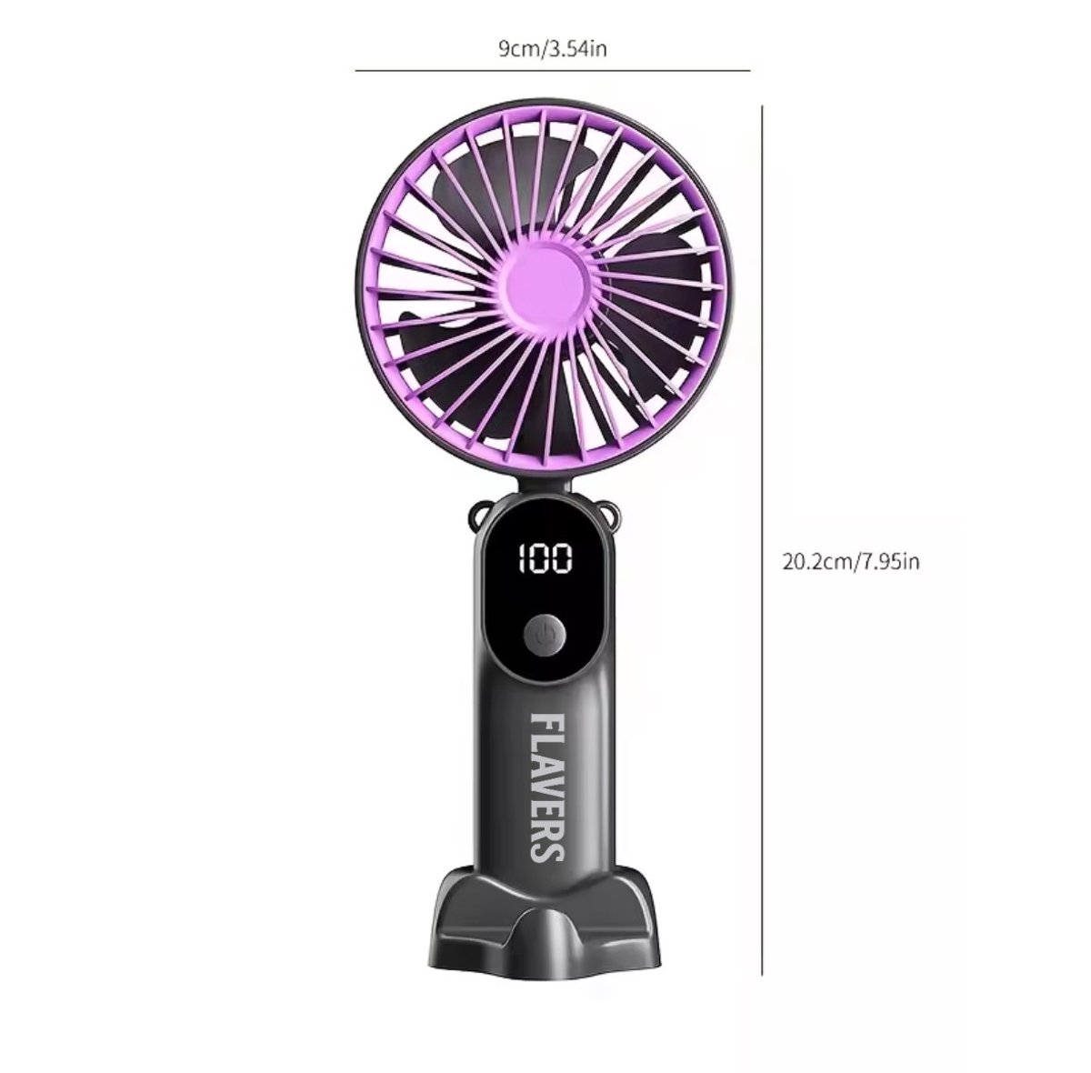Flavers ® | Handventilator | beige & groen | Mini Ventilator | Hand Ventilator | Mini ventilator Oplaadbaar | Mini Ventilator Usb | USB ventilator | Draagbare ventilator | Digitaal beeld | 6 Standen | Modern — afbeelding 3