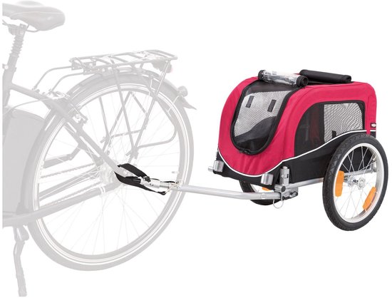 Trixie Hondenfietskar - Zwart Rood - S - <15 kg - 60x53x60/117 cm