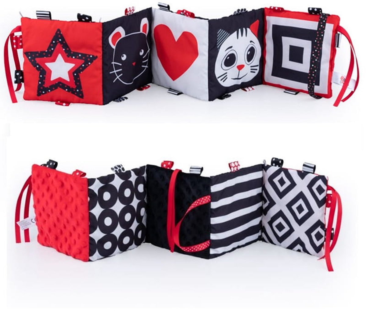 Balibazoo Serie - Contrast Boek - Sensorische Dieren - Harmonica Stijl