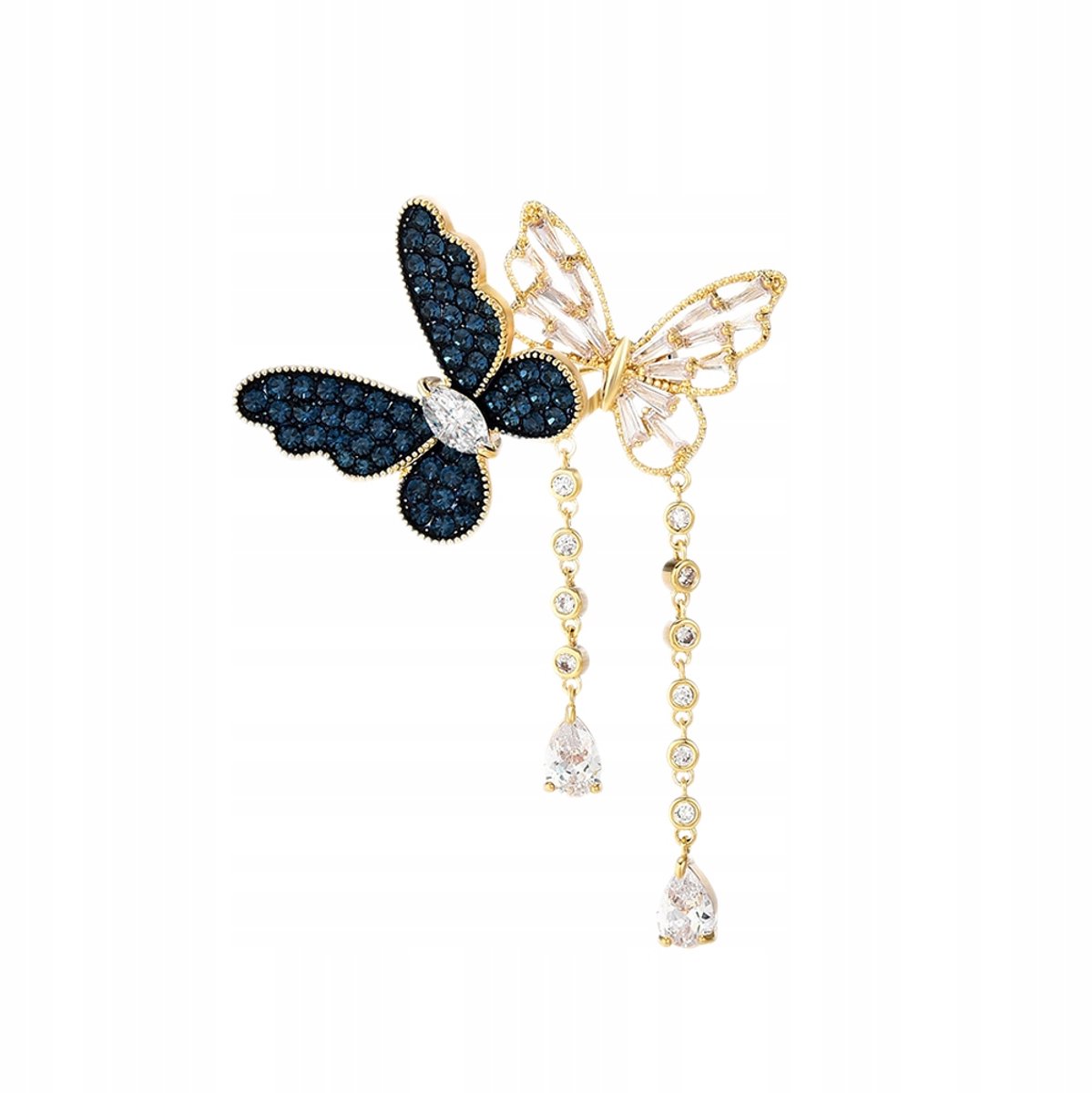 PINETS Brosche Twee Vlinders 14K Verguld met Zirkonia