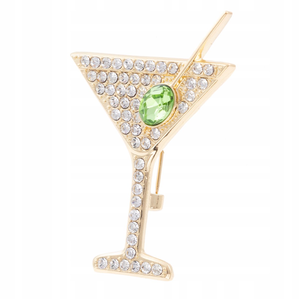 PINETS Party - Broche - Drink Dirty Martini - Goudkleurig - Met Zirkonia's