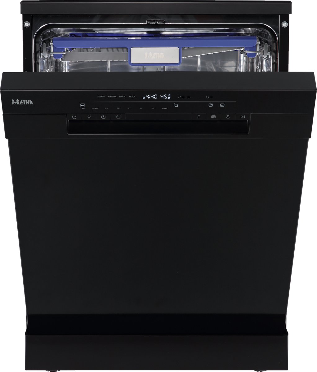 ETNA VWV640ZWA - Vrijstaande vaatwasser - Zwart - 60 cm - Energieklasse A - 14 couverts - 8 programma's - Uitgestelde start - LED binnenverlichting